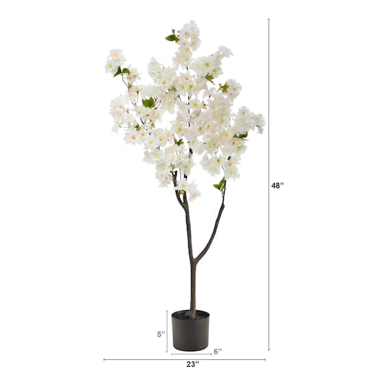 4ft. Potted White Cherry Blossom Artificial Tree
